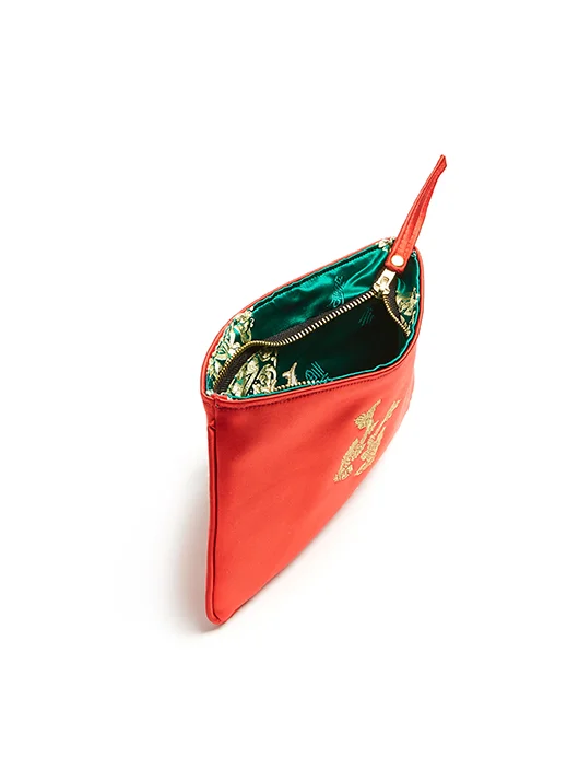 Item 68 Chinese Silk Purse Red Green The English Room